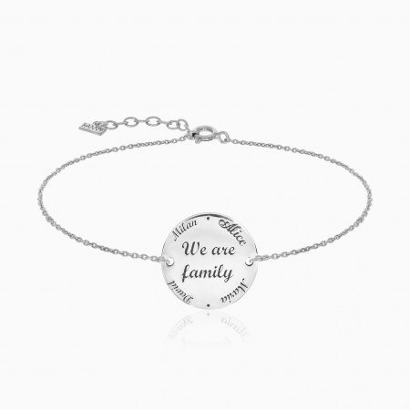 Bratara cu banut 17 mm personalizat text, Agint 925 placat aur galben 24k [1]