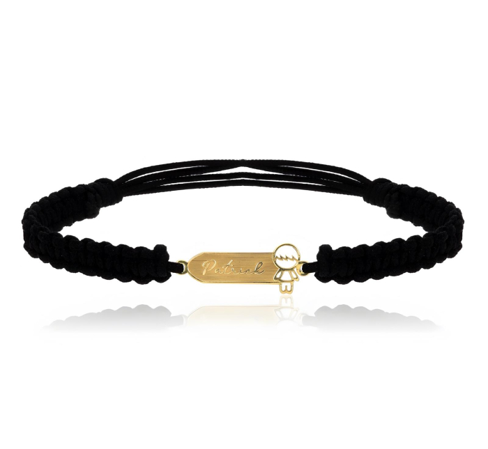 Bratara reglabila din argint 925 placat cu aur 24K si nume gravat 3D [1]