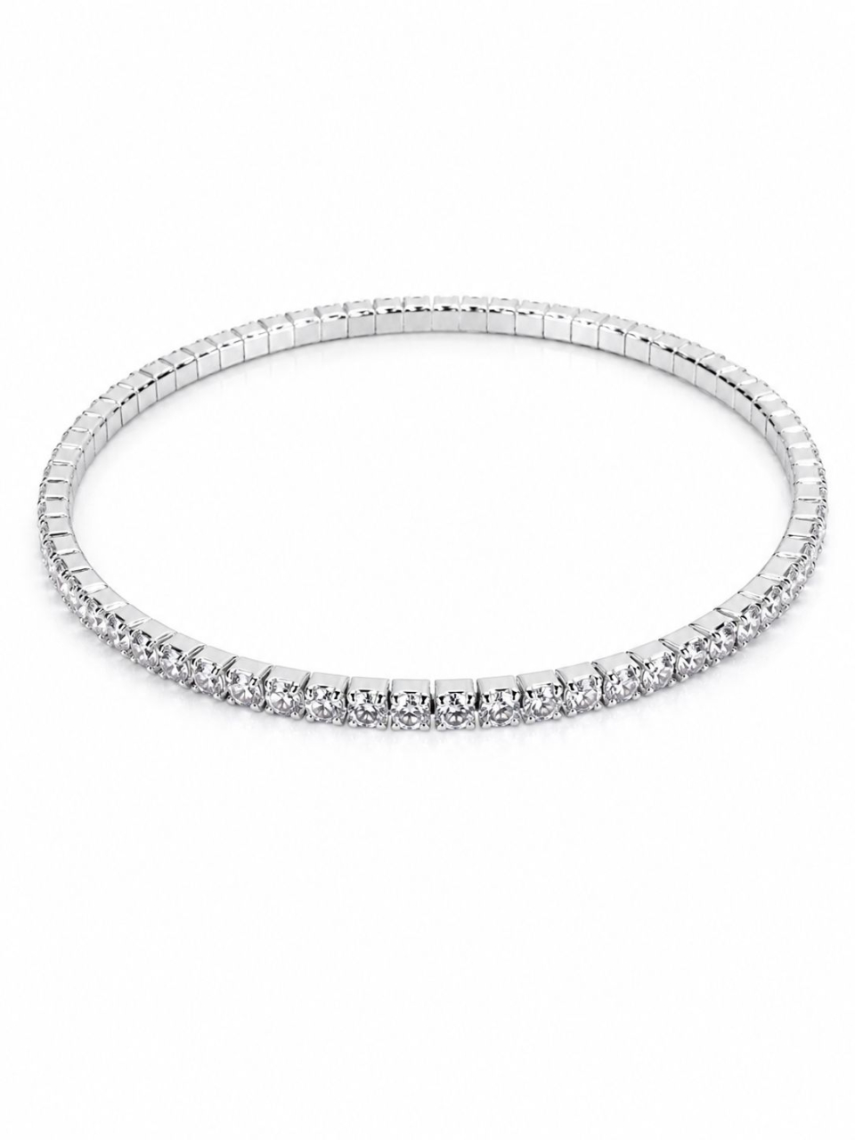 Brățară Tennis Elastică din Argint 925 cu Pietre Cubic Zirconia Albe [2]