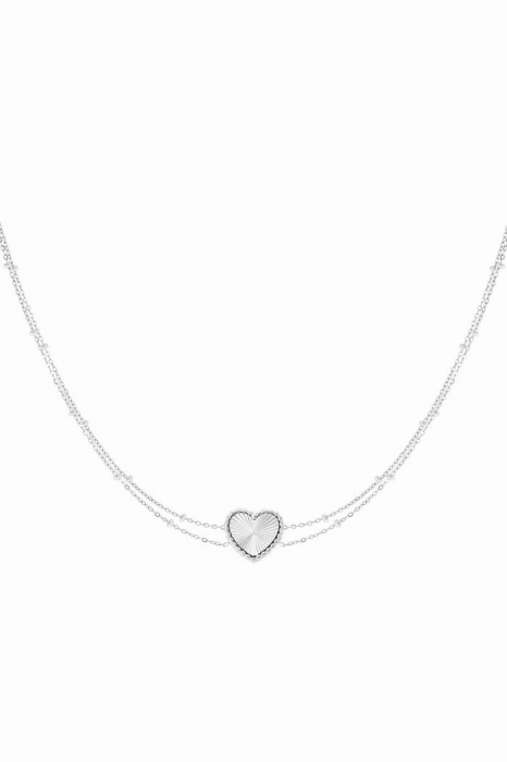 Lantisor dublu din argint 925 cu inimioara – la baza gatului, placat cu aur 14k [1]