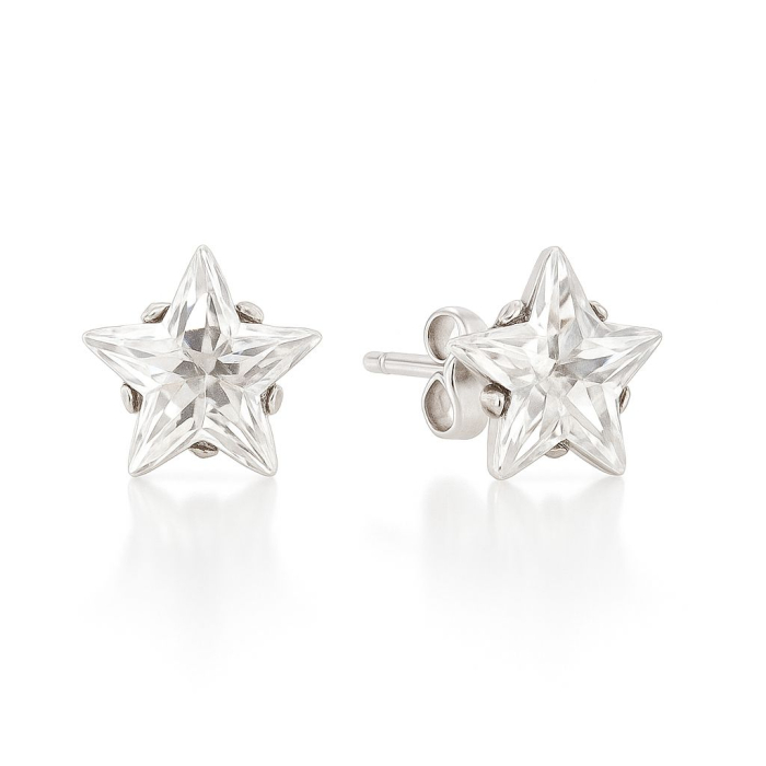 Cercei antialergici steluta cu cristal [1]