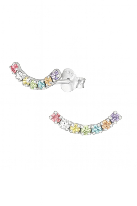 Cercei Color Arc din Argint 925 cu Cristale Colorate [1]