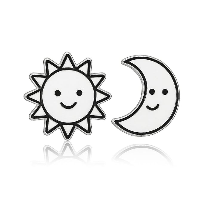 Cercei din argint 925 Soare si Luna pentru copii [1]