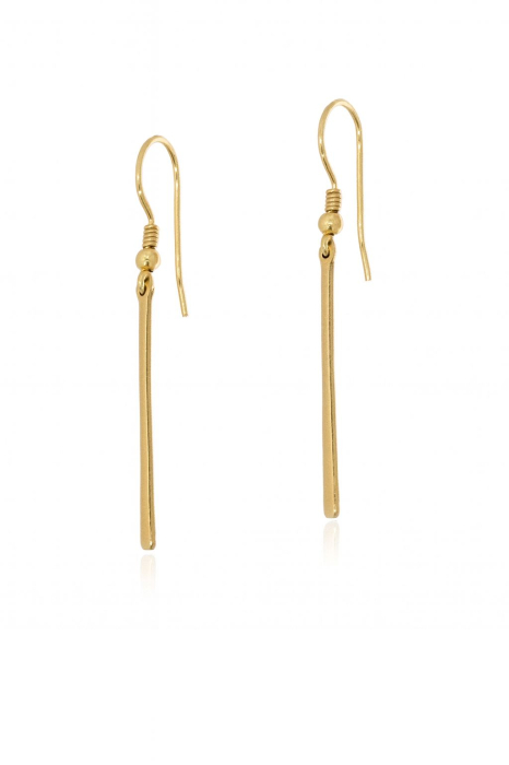 Cercei Golden Line Drop din Argint 925 Placat cu Aur 24K [1]