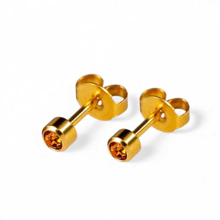 Cercei medicinali sterili , piatra topaz , metal auriu, NOIMEBRIE [1]