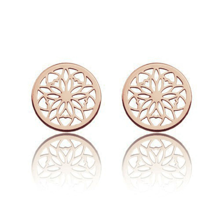 Cercei rotunzi ajurati din argint 925 placat cu aur 24K [1]