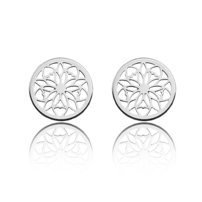 Cercei rotunzi ajurati din argint 925 placat cu aur 24K [1]