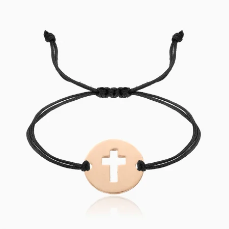 CRUCIS, bratara AUR 14k, snur si banut decupat [6]