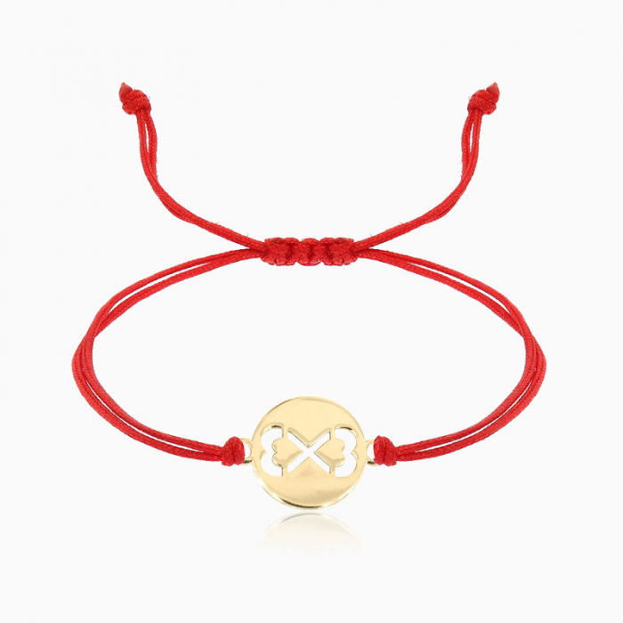 HARMONIA,  bratara AUR 14k, snur si banut decupat [4]