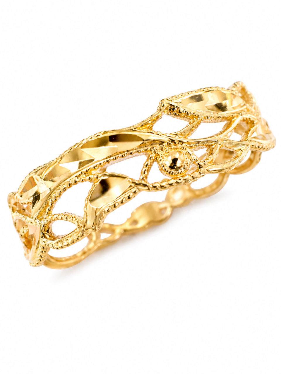 Inel din aur 14K – design elegant, model decupat cu finisaj lucios [2]