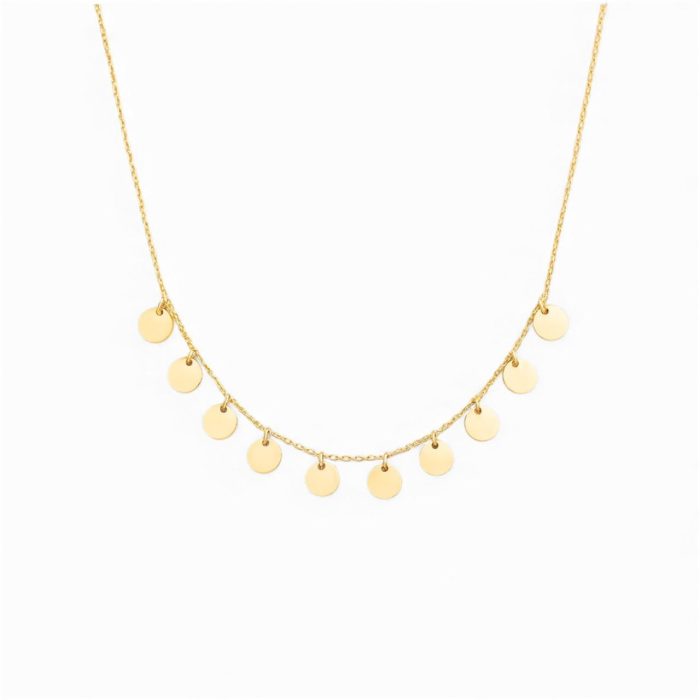 Lantisor cu banuti la baza gatului – Argint 925 placat cu aur 14K [1]