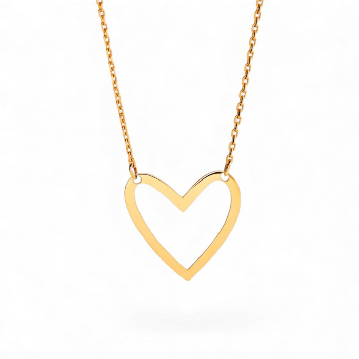 Lantisor cu pandantiv inima – argint 925 placat cu aur 14K [1]