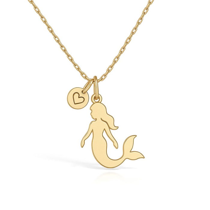 Lantisor din argint 925 placat cu aur 24K pandantiv sirena [1]