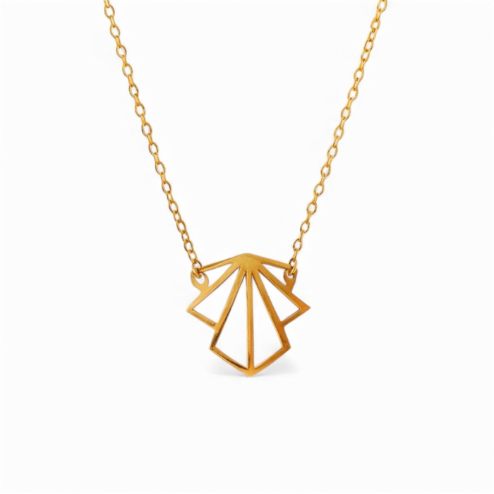 Lantisor geometric evantai – Argint 925 placat cu aur 14K [1]