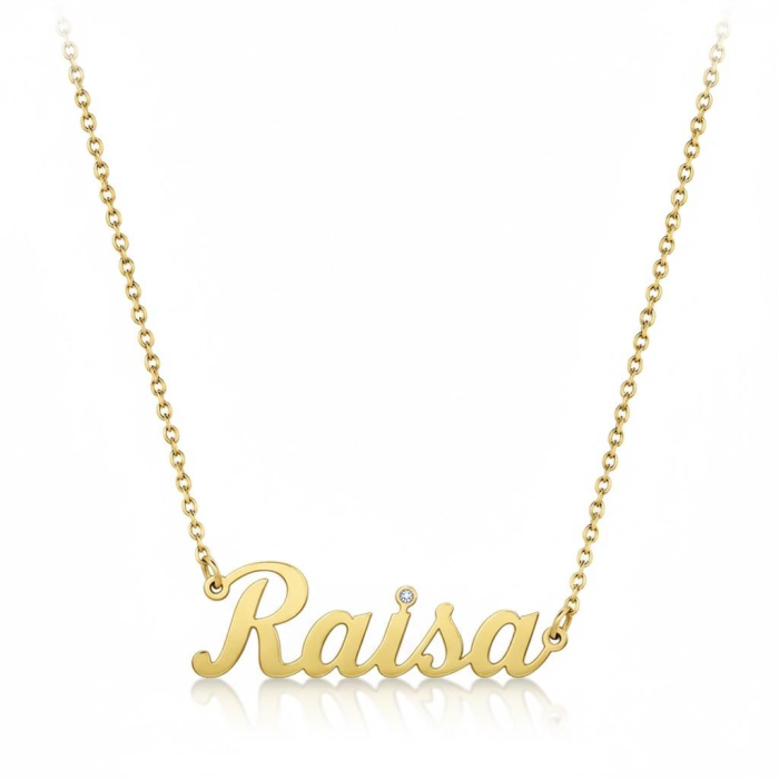 Lantisor personalizat cu nume Raisa din Argint 925 placat cu aur [1]