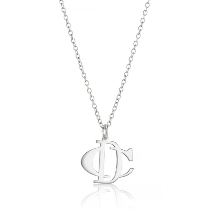 Lantisor cu initiale suprapuse personalizate – Argint 925 placat cu aur 14K [1]