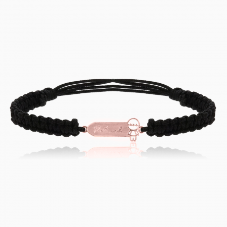NICHOLAS, bratara snur impletit cu placuta decupata 18 mm, Argint 925 placat aur galben 24k [1]