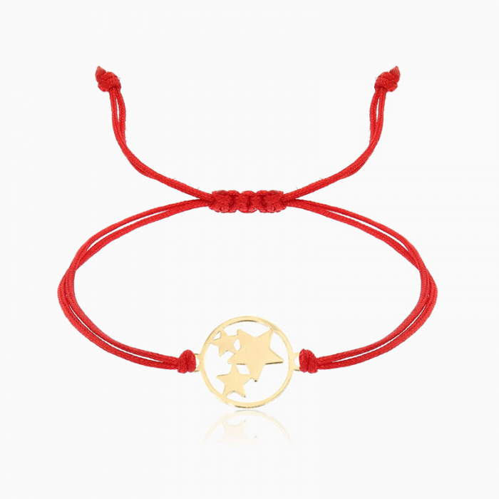 STARS,  bratara AUR 14k, snur si banut decupat [5]