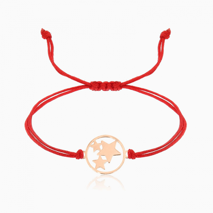 STARS,  bratara AUR 14k, snur si banut decupat [5]