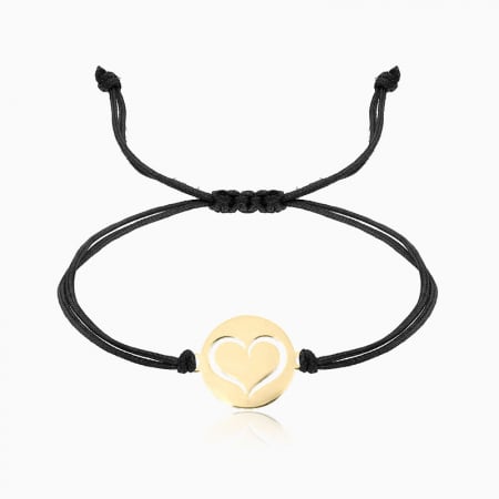 Bijuterii AUR pentru Copii - INSPIRIA, bratara AUR 14k, snur si banut decupat