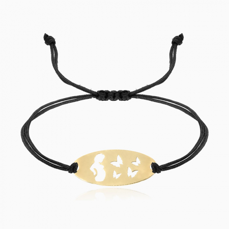 Bratari din AUR cu  Snur - TREVO, bratara AUR 14k, snur si oval