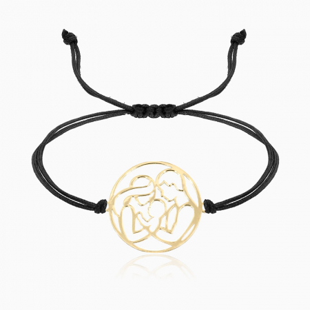 Bratari din AUR - MATERNITY, bratara AUR 14k, snur si banut decupat