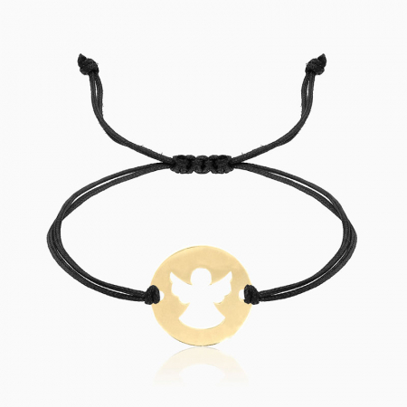 Bijuterii AUR pentru Copii - SERENITY,  bratara AUR 14k, snur si banut decupat