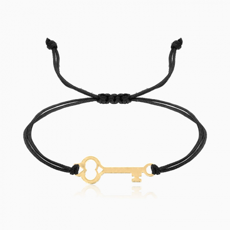 Bratari din AUR cu  Snur - KEY, bratara AUR 14k, snur si decupaj