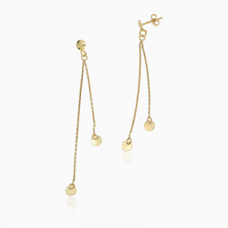 CERCEI ARGINT - DROPS, Cercei Argint 925 placat aur galben 24k