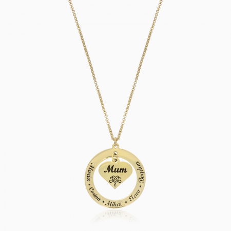 LANTISOARE ARGINT - Lantisor cu cerc si inima personalizate, argint 925