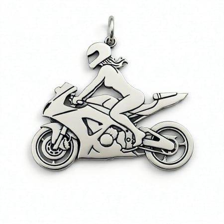 Lantisoare - Pandantiv Argint 925 - MOTOCICLISTA