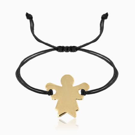Bratari din AUR cu  Snur - ANGEL, bratara AUR14k, snur si decupaj