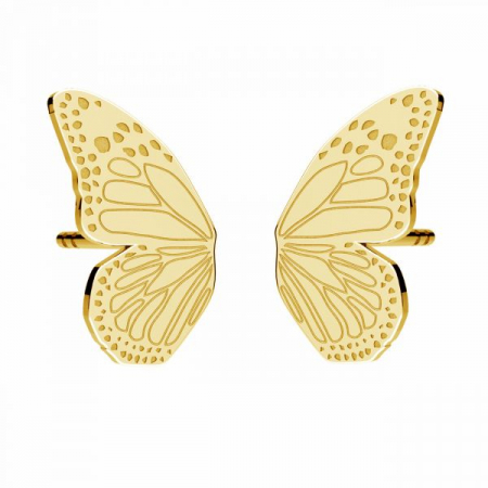 Cercei argint cu surub - Cercei Aripi de Fluture din argint 925 placat cu aur 24K