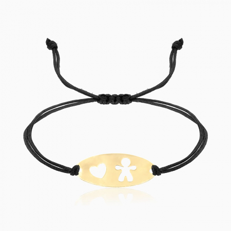 Bratari din AUR cu  Snur - BABY,  bratara AUR 14k, snur si decupaj