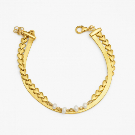 BRATARI ARGINT - GOLDEN HEARTBEATS, bratara Argint925
