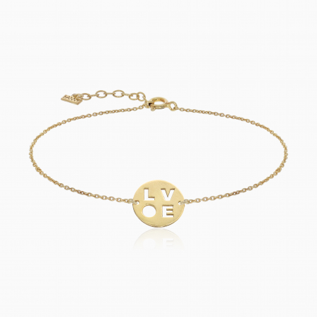 BRATARI ARGINT - VALENTINA, bratara pandantiv 12 mm, Argint 925 placat aur galben 24k