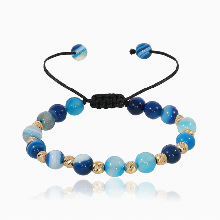 Bratari AUR, Pietre Semipretioase - MIXED BLUE, Bratara AUR, mix pietre semipretioase