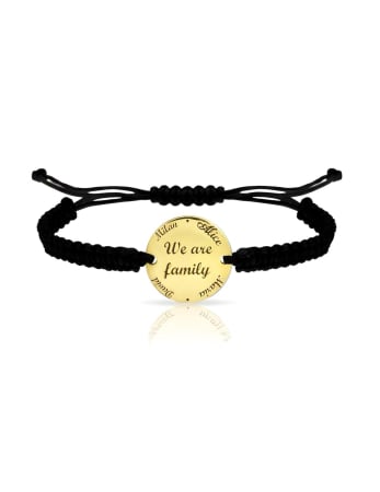 BRATARI ARGINT - Brățară personalizată “We are family” din argint 925 placată cu aur 24K