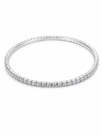 Brățară Tennis Elastică din Argint 925 cu Pietre Cubic Zirconia Albe [1]