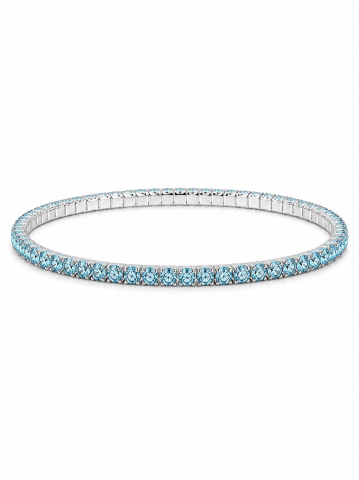 Brățară Tennis Elastică din Argint 925 cu Pietre Cubic Zirconia Bleu [1]