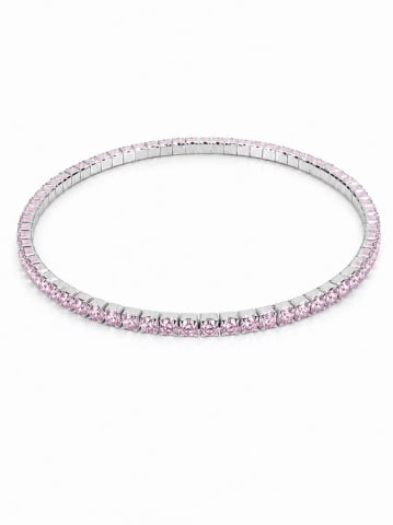Bratari TENNIS - Brățară Tennis Elastică din Argint 925 cu Pietre Cubic Zirconia Roz