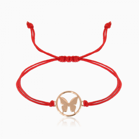 Bratari din AUR cu  Snur - BUTTERFLY, bratara AUR 14k, snur si decupaj