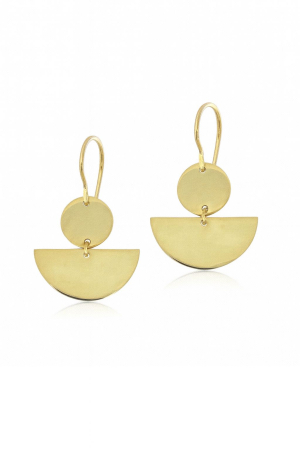 Cercei argint rotunzi - Cercei Balance Geometry din Argint 925 Placat cu Aur 24K
