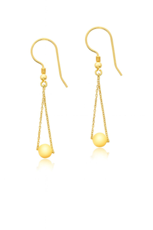 CERCEI ARGINT - Cercei Balance Sphere din Argint 925 Placat cu Aur 24K