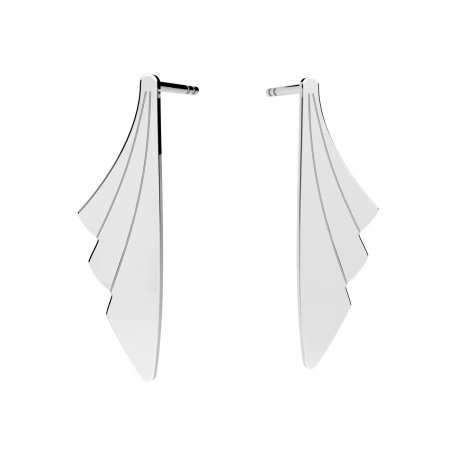 CERCEI ARGINT - Cercei evantai din argint 925 placat cu aur 24K, design modern si elegant