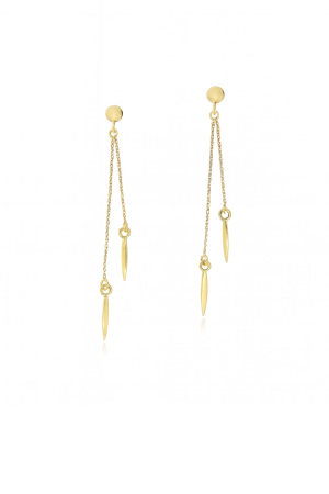 CERCEI ARGINT - Cercei Golden Drop din Argint 925 Placat cu Aur 24K