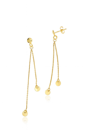 CERCEI ARGINT - Cercei Golden Drops din Argint 925 Placat cu Aur 24K