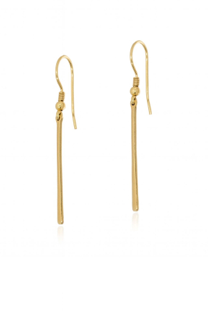 CERCEI ARGINT - Cercei Golden Line Drop din Argint 925 Placat cu Aur 24K