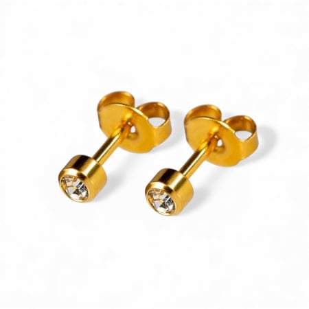 CERCEI ANTIALERGICI - Cercei medicinali sterili ,cristal, metal auriu, APRILIE