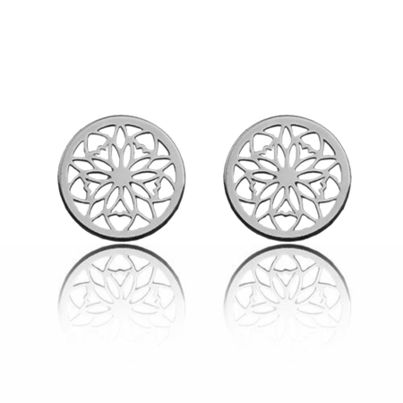 CERCEI ARGINT - Cercei rotunzi ajurati din argint 925 placat cu aur 24K